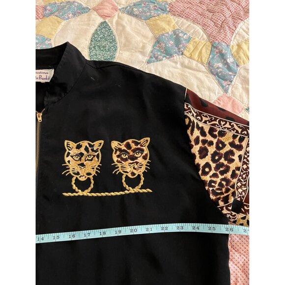 Vintage Delta Burke Embroidery Leopard Cat Cheetah Track Jacket Print XL/XXL - Picture 7 of 10